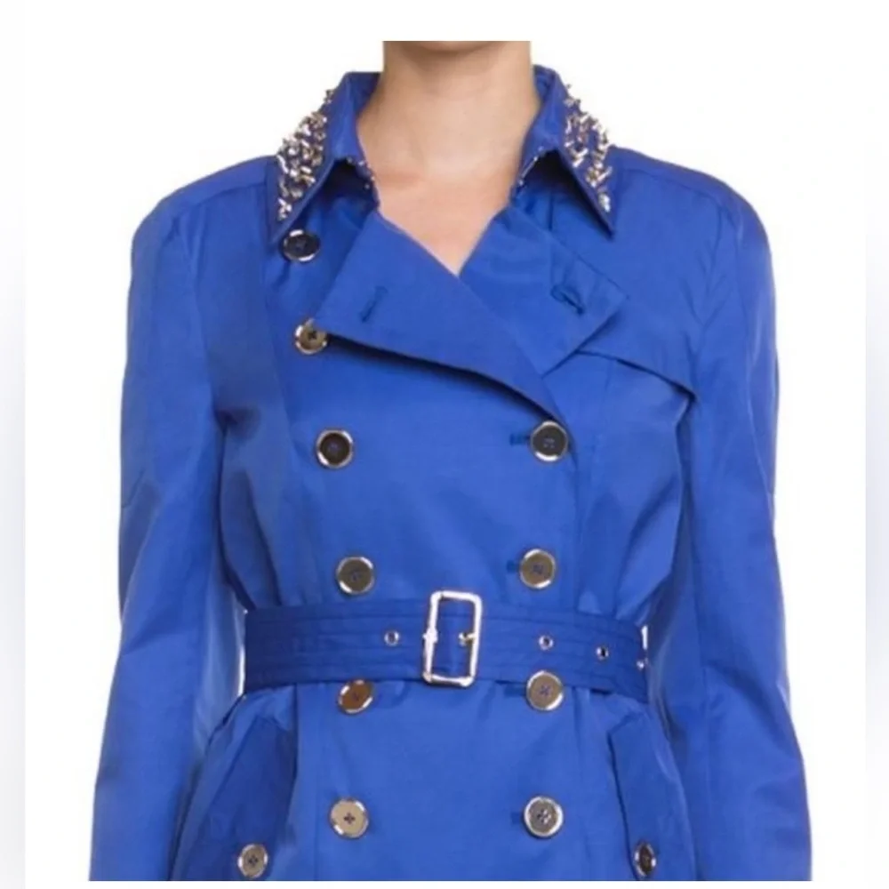 Sam Edelman Vibrant Blue Trench Coat - Picture 2 of 8